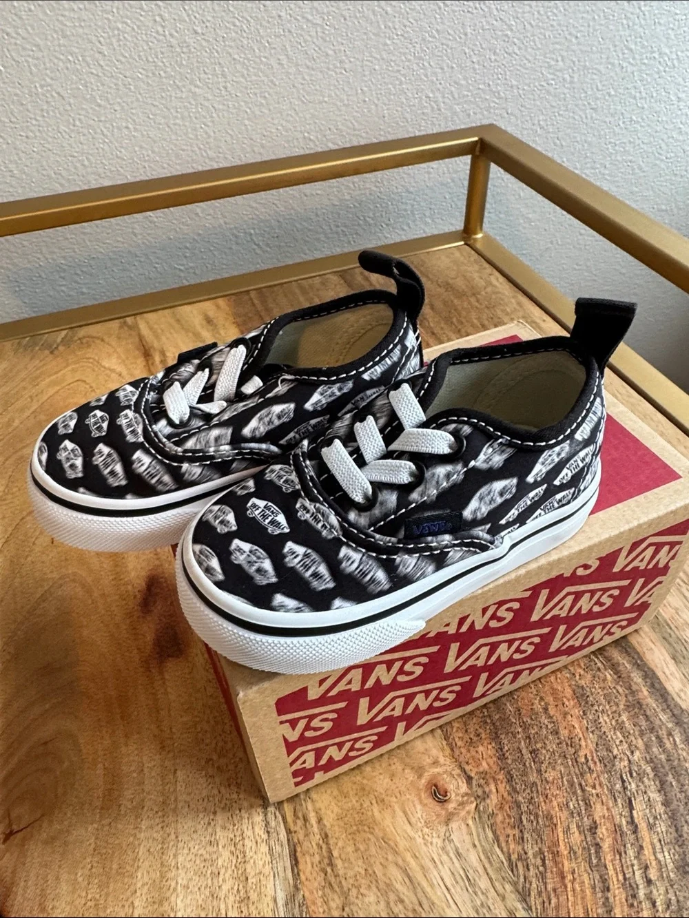 Vans Baby/Toddler Black and White Slip-On Sneakers